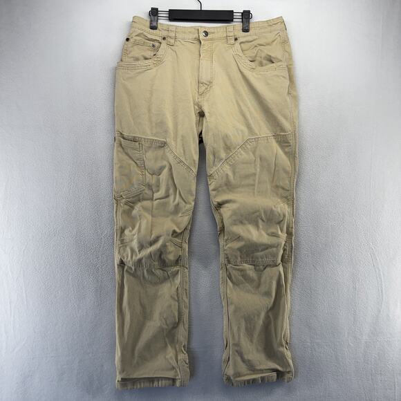 Mountain Khakis pants Men's 36x34 Fits 33x32 Tan Camber 107 Double Knee Outdoor - Picture 1 of 12